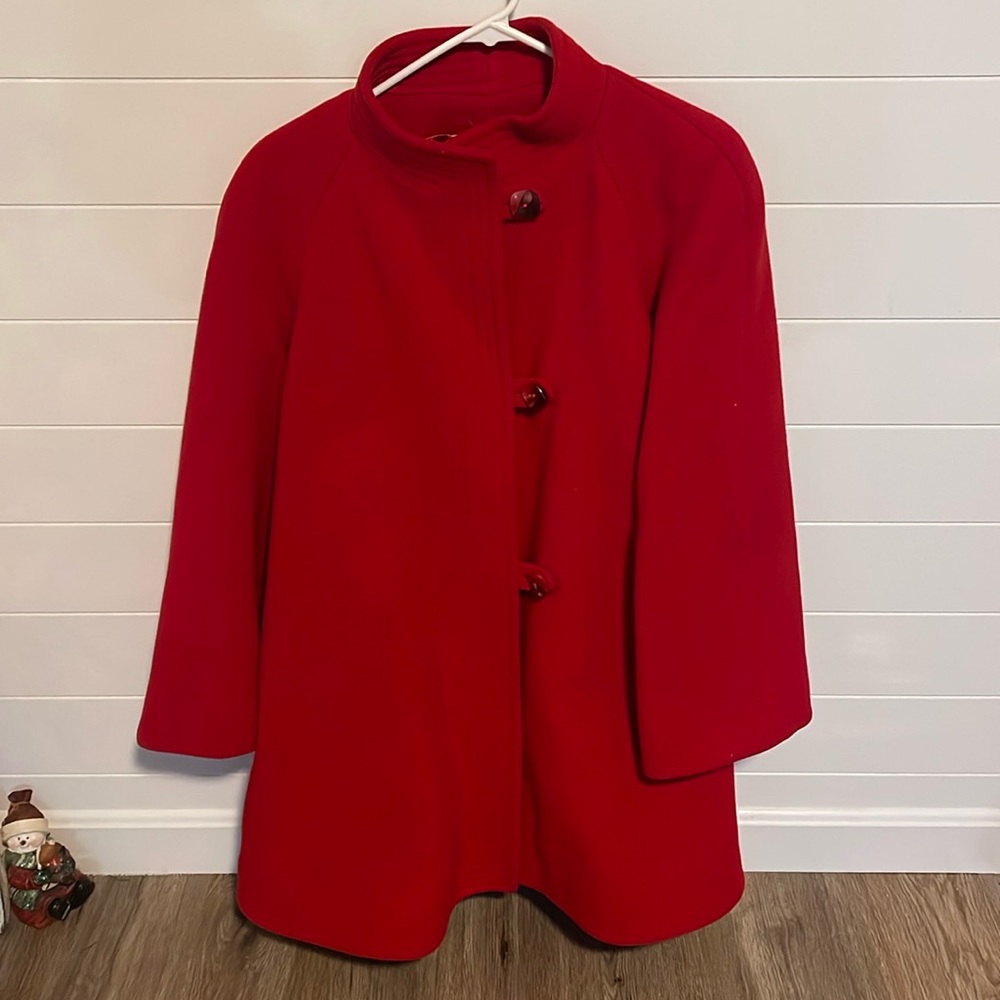 A Trigere Coat. Wool. Size 14.